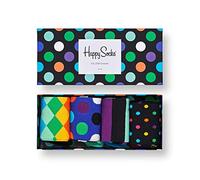 Happy Socks 4-pack Big Dot Gift Box, Calcetines Hombre, Blu/rosso., 36-40 Paquete De 4