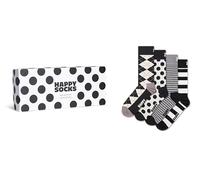 Happy Socks 4-Pack Black and White Socks Gift Set, Blanco, 41-46 Unisex