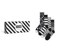 Happy Socks 4-Pack Classic Black & White Socks Gift Set Calcetines, Multicolor, M-L (Pack de 4) Unisex Adulto