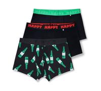 Happy Socks Bóxer Corto 3-Pack Beers Algodón Hombre Negro L