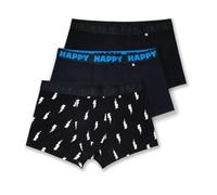 Happy Socks Bóxer Corto 3-Pack Black and Whites Algodón Hombre Negro L
