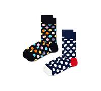 Happy Socks 2-Pack Classic Big Dot Socks, Calcetines Unisex adulto, Schwarz,