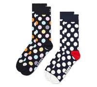 Happy Socks Calcetines 2-Pack Classic Big Dot Algodón Unisex Negro 41-46