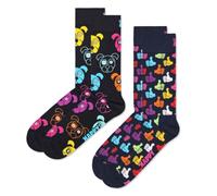 Happy Socks Calcetines 2-Pack Classic Dog Algodón Unisex Negro 41-46