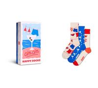 Happy Socks Calcetines 3-Pack Cin Cin Gift Set Algodón Hombre Mujer Blanco 41-46