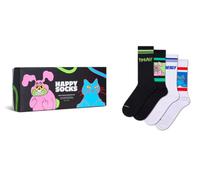 Happy Socks Calcetines 4-Pack Freaky Energy Sneaker Gift Set Algodón Hombre Mujer Negro 41-46