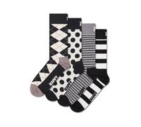 Happy Socks 4-Pack Black and White Socks Gift Set, Blanco, 41-46 Unisex
