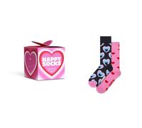 Happy Socks Calcetines de San Valentín - Calcetines de colores y cajas de regalo con estampados de corazones y motivos de amor, 36-40 y 41-46