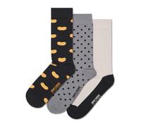 Happy Socks Calcetines Everyday Basics - Calcetines altos - Hot Dogs y lunares - Paquete de 3 (tallas 41-46)
