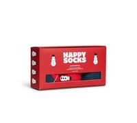 Happy Socks Calcetines Everyday Basics - Pack de 3 calcetines de regalo - Muñeco de nieve y rombos rojos y verdes - Tallas 41-46