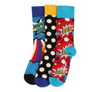 Happy Socks Calcetines 'Father's Day' azul claro / amarillo / rojo / blanco, Talla 36-40