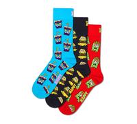 Happy Socks Calcetines 'Hangry Meal' azul cielo / amarillo / rojo / negro 36-40 EUR