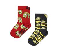 Happy Socks Calcetines infantiles - Calcetines de algodón coloridos para niños y niñas, Kids 2 Pack Smelly Burger, 4-6 años