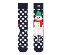 Happy Socks Jumbo Snowman Crew Socks Calcetines, Azul Marino, M-L Unisex Adulto