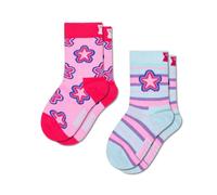 Happy Socks Calcetines Kids 2-Pack Star Stripe Algodón Niños Azul claro Rosa 12-24M