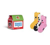 Happy Socks Calcetines Kids 3-Pack Barn Animals Gift Set Algodón Niños Rojo 7-9Y