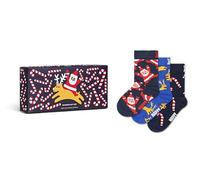 Happy Socks Calcetines Kids 3-Pack Santa and His Helper Gift Set Algodón Niños Azul marino 4-6Y