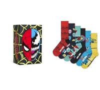 Happy Socks Calcetines Marvel Spider-Man - Pack de 6 sets de regalo para hombre y mujer - Tallas 36-40
