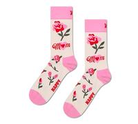 Happy Socks Calcetines Mom's Flower Algodón Hombre Mujer Blanco 36-40