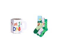 Happy Socks Calcetines 3-Pack No. 1 Dad Gift Set Algodón Hombre Mujer Blanco 41-46
