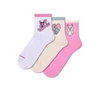 Happy Socks Calcetines tobilleros 3-Pack Cuties Mini Crew Sneaker Algodón Hombre Mujer Blanco 36-40