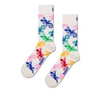 Happy Socks Gecko Sock Crew - Calcetines (talla 36-40), blanco, 48-52