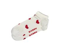 Happy Socks HEART LOW SOCK Corazón Zapatillas Calcetines Divertidos Calcetines Blancos Corazones Rojos, Blanco, 38-42
