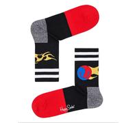 Happy Socks Hombre Black Flame Atlético 3/4 Tripulante Arco Soporte 8-12 Nwt