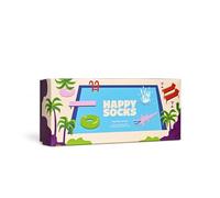 Happy Socks pack de 4 calcetines de algodón, calcetines divertidos y originales estampados con cocodrilos y helados