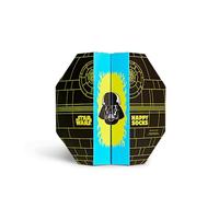 Happy Socks pack de 6 calcetines Star Wars, caja regalo de la Estrella de la Muerte con calcetines de Darth Vader, Storm Trooper y R2-D2 talla 36-40
