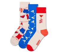 Happy Socks Paquete De 3 Unisex Calcetines - Caja De Regalo, Colores Mezclados