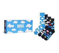 Happy Socks Paquete de 4 calcetines de tripulación sostenibles, diseño de nube multicolor, set de regalo para hombres y mujeres, talla 36-40