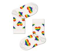 Happy Socks Pride Smiling Heart Sock Socks, White, 2-3Y Unisex Kids