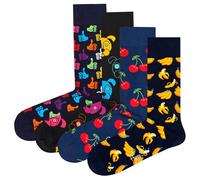 Happy Socks Unisex Calcetines, 4er Paquete - Classic Crew, Algodón Orgánico,