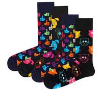 Happy Socks Unisex Calcetines, 4er Paquete - Classic Crew, Algodón Orgánico,