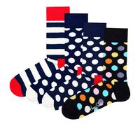 Happy Socks Unisex Calcetines, 4er Paquete - Classic Crew, Algodón Orgánico,