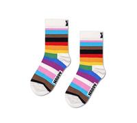 Happy Socks Unisex Kids Pride Stripe Socks, White, 4-6 Years