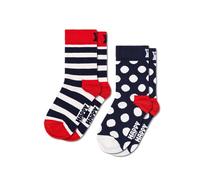 Happy Socks Unisex Niños Kids Stripe & Dot 2-Pack Calcetines, Multicolour, 4-6 years