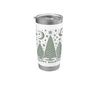 Happy Solstice Winter Minimalist Vaso térmico de acero inoxidable de doble pared