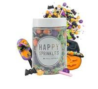 Happy Sprinkles Creepin' It Real 90 g | Mezcla de espolvorear con chocolate para decorar | Ideal para decoración de tartas de Halloween, adecuado para galletas, helados y pasteles, no tóxico