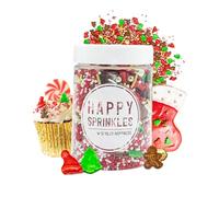Happy Sprinkles Santas Favourite 90 g - Mezcla de chocolate para decorar - Decoración navideña comestible - para galletas y pasteles