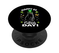 Happy St Catricks Day Cat St Patricks Day Lucky Charm Cats PopSockets PopGrip Adhesivo