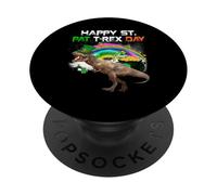 Happy St Pat T-Rex Day Funny Dinosaur St Patricks Day PopSockets PopGrip Adhesivo