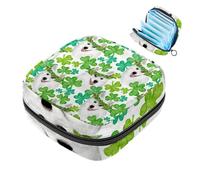 Happy St Patrick Lucky Green Clover-73 - Kit de primera menstruación para niñas, bolsa menstrual de tampón, soporte para almohadilla de lactancia con cremallera, organizador de servilletas sanitarias