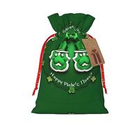 Happy St. Patrick's Day 1 bolsa de material duradero de 8.3 x 11.8 pulgadas con cordón para regalo elegante de Halloween