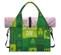 Happy St Patricks Day - Bolsa deportiva para mujer, hombre, fin de semana, fin de semana, bolsa de noche con compartimento para zapatos, bolsa de hombro para yoga, gimnasio, viajes, color, L,
