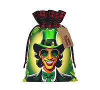 Happy St Patrick's Day - Bolsas de regalo artísticas de arpillera de retazos - Bolsas de regalo de tela premium para vacaciones y celebraciones