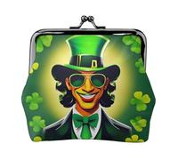 Happy St Patrick's Day - Cartera de piel sintética de microfibra impresa con cierre de beso para organizar el cambio de llaves del lápiz labial