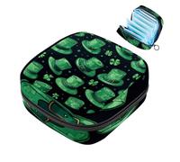 Happy St Patrick's Day Four Leaf Clover-623 - Kit para el primer período para niñas, bolsa menstrual de tampón, soporte para almohadilla de lactancia con cremallera, organizador de servilleteros