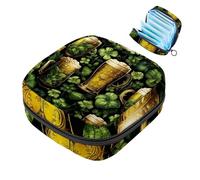 Happy St Patrick's Day Four Leaf Clover-645 - Kit para el primer período para niñas, bolsa menstrual de tampón, soporte para almohadilla de lactancia con cremallera, organizador de servilleteros